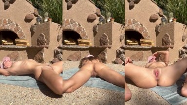 Stephin Space - Nude Sunbath Pussy Play