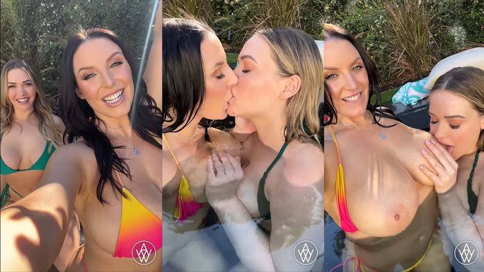 Mia Malkova - Relaxing In The Pool With Angela White