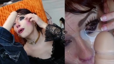 Mylene - Cum slut. Facials, condoms on face, sperm in eyes