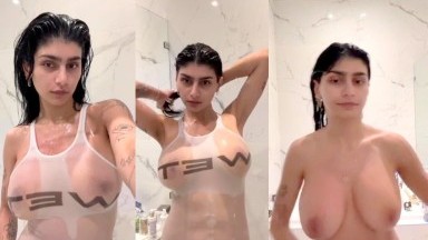 Mia Khalifa - Nude Wet Tank Top Shower OnlyFans Livestream Leaked