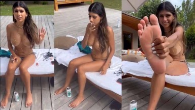 Mia Khalifa - Topless Outdoor Feet Tease Video Leaked