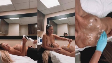 Stefanie Knight - Waxing Boobs Lesbian Massage
