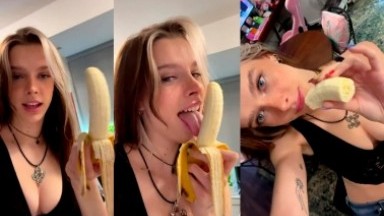 Ashley Matheson - Sexy Banana Blowjob